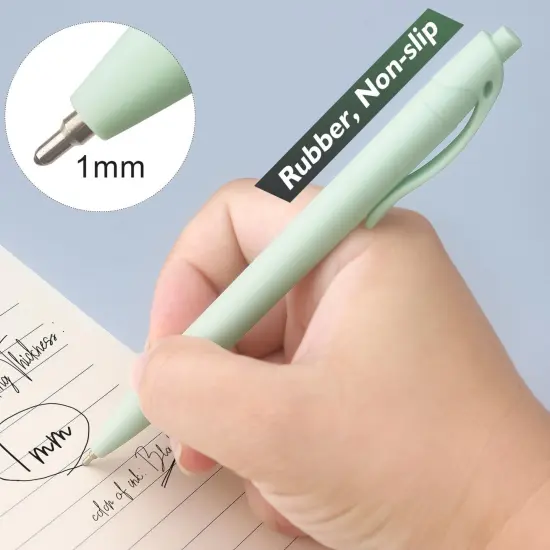 8-Pack Retractable Ballpoint Pens, Smooth Writing, Black Ink, Comfortable Grip, Ideal for Office, School & Everyday Use {3}