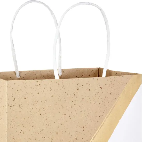 9" Medium Paper Gift Bags (Pack of 8 - White & Kraft) for Easter {4}