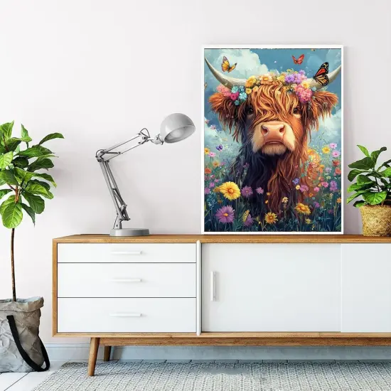 Highland Cow Paint by Numbers Kit for Adults,Cow Painting by Numbers,DIY Acrylic Paint Kit for Adults Without Frame,Easy Adult Paint by Number Kits on Canvas for Decor 16x20inch {3}