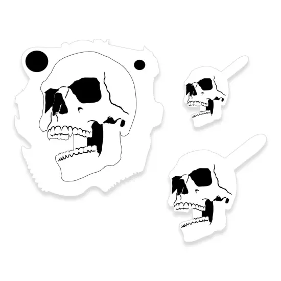 Custom Shop Airbrush Stencil Skull Design Set #4 (3 Different Scale Sizes) - 3 Laser Cut Reusable Templates {1}