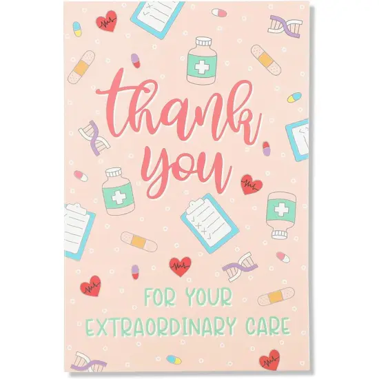 Nurse Appreciation Thank You Cards with Envelopes, 6 Designs (4 x 6 In, 24 Pack) Multicolor {7}