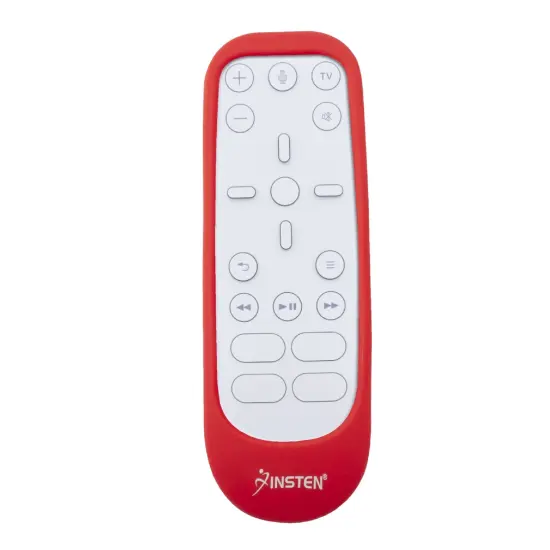 Insten Case For PS5 Media Remote Cover, Protective Silicone Skin Sleeve, Anti-Shock, Washable, Full Protection, Red {7}