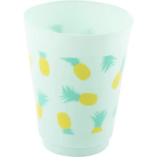 Plastic Party Cups - 24-Pack Reusable Tumblers, 16-Ounce Plastic Cups, Tropical Themed Party Supplies for Bridal Showers, Birthdays, Flamingo and Pineapple Designs, 3.5 x 4.4 x 3.5 inches Multicolor {6}