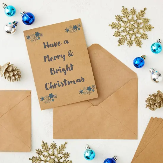 50 Pack Blank Cards and Envelopes 5x7, Kraft Paper A7 Notecards for DIY Open When Letters, Wedding Invitations, Birthday Cards Brown {4}