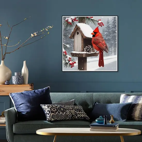 Diamond Painting Kits for Adults, Cardinal Diamond Art Kits, Full Drill Round Gem Art, DIY Snowscape Paint with Diamond Beads Crafts for Home Wall Decoration Gifts {2}