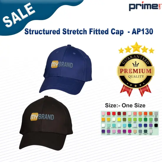 Prime Line&reg; Structured Stretch Fitted Cap BLACK {2}