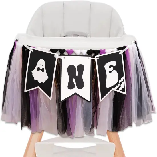 Halloween High Chair Banner - Spooky Baby First Birthday Decorations {1}