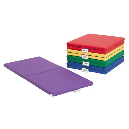 SoftZone Folding Rainbow Rest Mats, Classroom Furniture, 5-Piece Assorted {1}