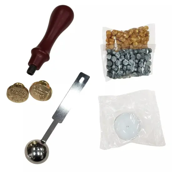 Set of Silver Gold Wedding Invitation Envelope Wax Seal Stamp Kit Party Event {2}
