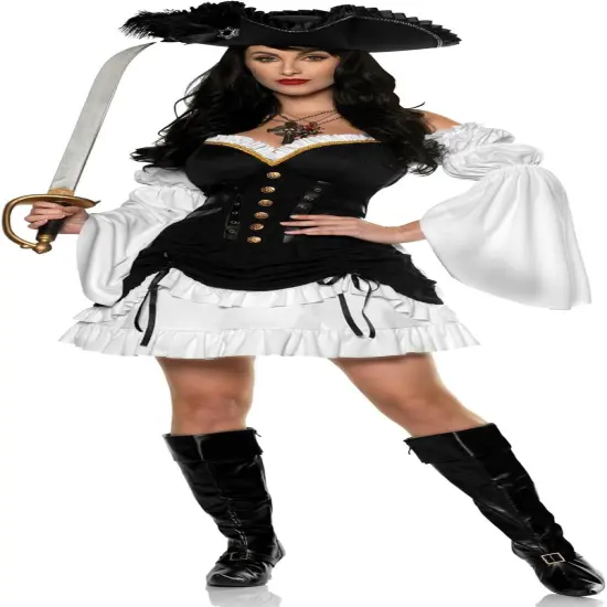 UNDERWRAPS Sexy Womens Pirate Costume - Buccaneer Dress Pirate Halloween Costumes Women (Womens Medium (8-10) {1}