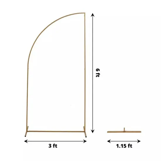 6 ft Gold Half Moon Metal Floral Display Frame Arch Backdrop Stand Party Events {4}