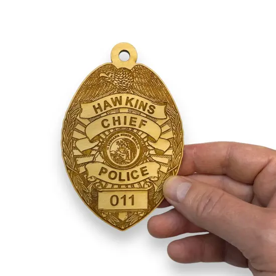 Ornament - Hawkins Chief of Police - Raw Wood 3x4.5in {3}