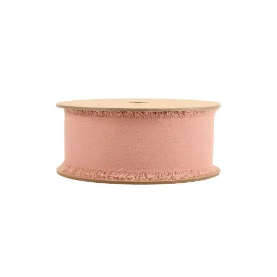 LaRibbons 1 1/2" Frayed Edge Chiffon Ribbon | 10 Yard Roll Blush {2}