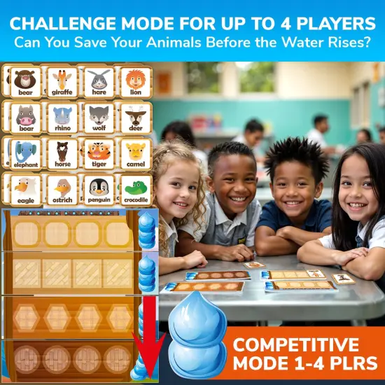 QUOKKA 3X Set Bible Games for Kids 4-6 - Board Bingo Game - Bible Trivia for Family - Noah Ark Toy - Cooperative Card Games for Toddlers Ages 4-8 - Christian Gifts for Kids for Sunday School {4}