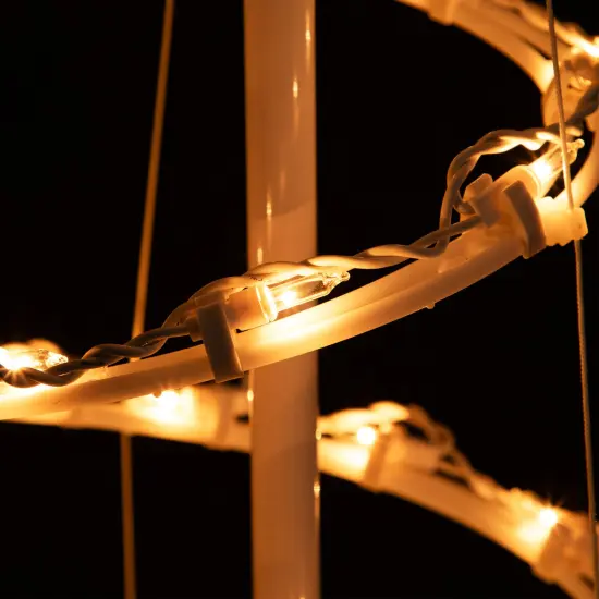 Northlight Spiral Cone Tree Lighted Outdoor Christmas Decoration - 6' - Clear Lights White {6}