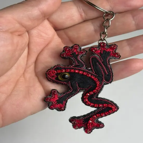 Set for making a brooch-keychain Crystal Art Frog BP-374C {2}
