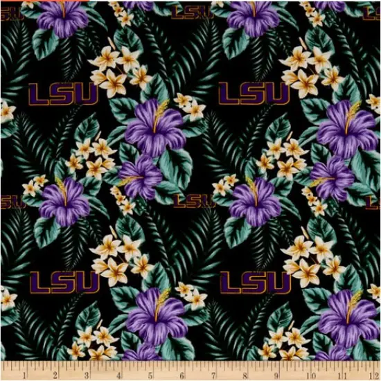 Licensed NCAA Louisiana State University Tropical LSU-1174 Cotton Fabric by the Yard {1}