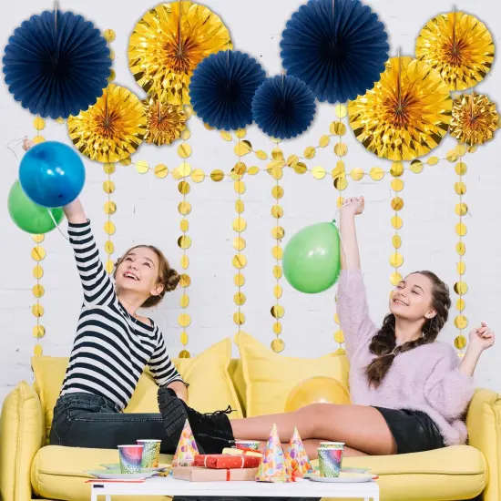 Navy Blue Gold Party Decorations Paper {4}