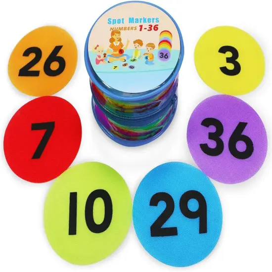 Carpet Spot Markers with Numbers 1-36 for Teachers and Kids {1}