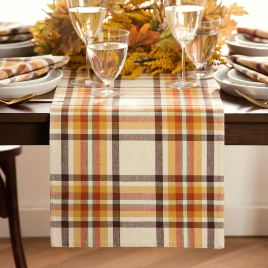 Russet Harvest Woven Plaid Table Runner {1}