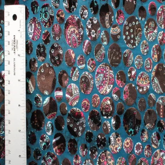 1 Yard Paisley Dots Fabric Multipurpose 36" x 60" Teal {2}