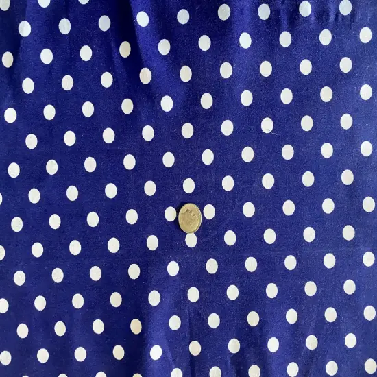 1 Yard Multi Color Small Polka Dot Poly Cotton Fabric for Crafts Bedding Sewing Masks 60" Width Royal-White {1}