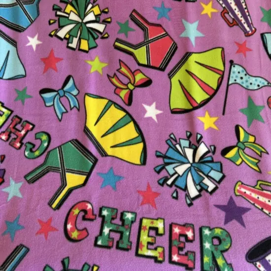 Cheerleader Spirit Anti-Pill Premium No-Sew Throw Fleece Fabric Kit (72x60) {3}