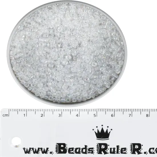 Miyuki Round Seed Bead Size 8/0 22g Crystal AB {2}