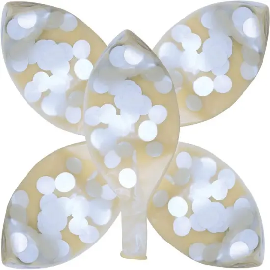 36 Inch Giant Confetti Balloons, Silver Latex Confetti Round Balloons for Birthdays Weddings Receptions Festival Party Decoration, Pack of 5 {2}