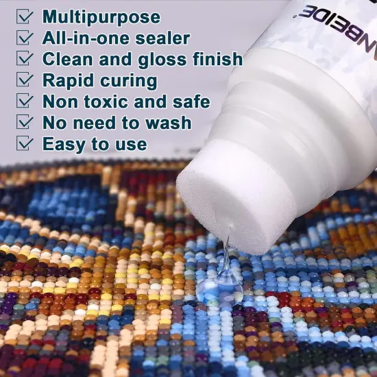 Diamond Sealer 120ML, 5D Diamond Glue Permanent Hold & Shine Effect Sealer for Painting & Puzzle Glue (4 OZ) {2}
