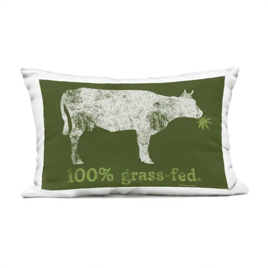 Stupell Industries Grass Fed Cow Outdoor Printed Throw Pillow Design by Higher Learning/Life Is High, 14 x 7 x 20 {1}