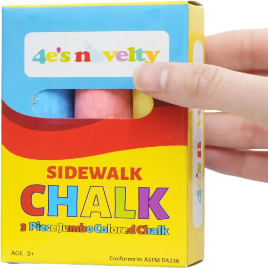 4E&rsquo;s Novelty 3 Boxes Jumbo Sidewalk Chalk - Sidewalk Chalk Party Favors {4}