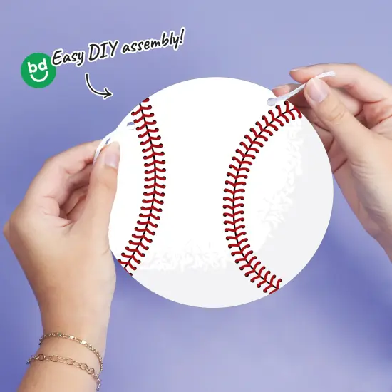 Big Dot of Happiness Baseball Garland Banner, Sports Birthday Party or Baby Shower Decorations Banner, 30 Feet of Cord, 15 Double-Sided Baseballs {4}