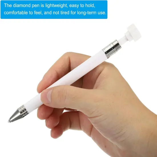 Diamond Art Pen with Wax, Diamond Art Accessories 2Pcs Refillable Wax Pen with 4Pcs Wax for Diamond Art Nail DIY Craft, Pink White {5}