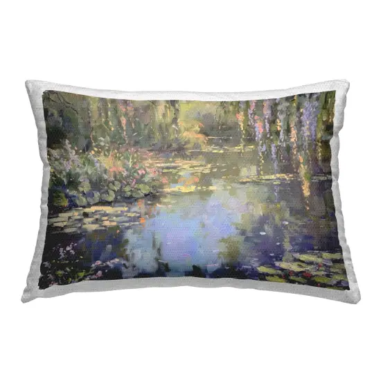 Stupell Industries Morning on Lily Pond Outdoor Printed Throw Pillow Design by LSR Design Studio, 14 x 7 x 20 {1}
