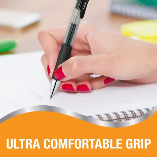 BIC Gelocity Pro Black Gel Pens, Medium Point (0.7 mm), Smooth Smear-Resistant Black Ink, Ultra Comfortable Grip, 12-Count Pack {7}