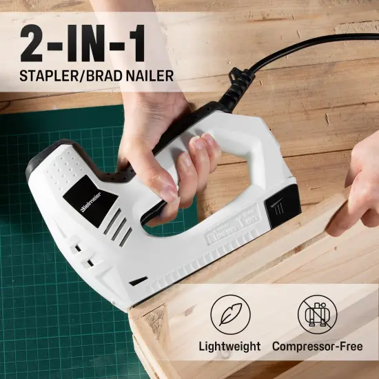 Electric Staple Gun, 2-in-1 Staple Gun Brad Nailer Including 2000Pcs Staples and Nails, 120V Corded Nail Gun Electric Stapler Heavy Duty for DIY Projects, Upholster and Woodworking {4}
