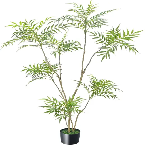 Artificial Mahonia Fortunei Tree, Luabue 6FT Tall Fake Plant Fake Tree Faux Plants Indoor, Artificial Umbrella Plants for Home Office Bedroom Balcony Living Room Lobby Decor and Housewarming Gift {1}