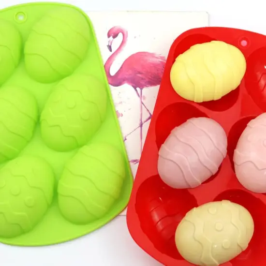 2 Pieces Easter Silicone Egg Mold Egg Shape Baking Chocolate Candy Mold for Easter Theme Party Decoration {4}
