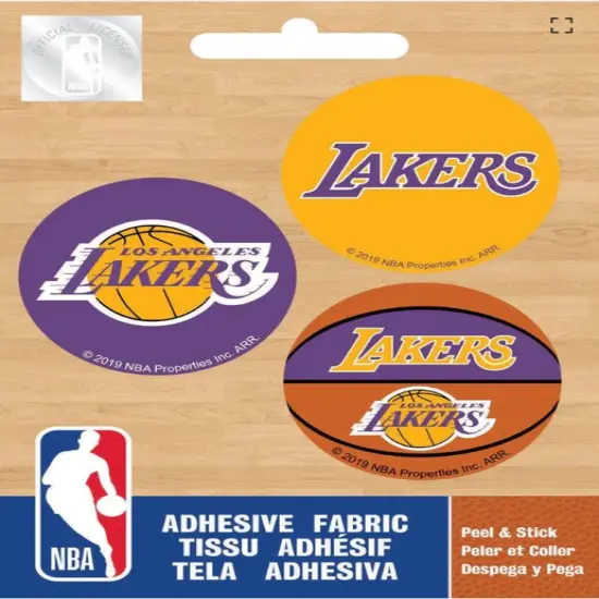 Licensed NBA Los Angeles Lakers 1.5" Badge Pack Adhesive Fabric Badge {1}