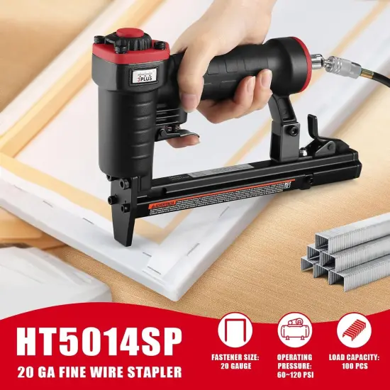HT5014SP Pneumatic 20 Gauge Stapler, T50 Upholstery Stapler, 1/4-Inch to 9/16-Inch {2}