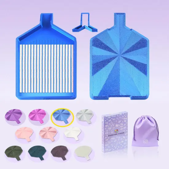 Silky Diamond Painting Tray with Lid, Diamond Painting Accessories, Diamond Art Tray with Prismatic Shine Lid, Diamond Art Accessories and Tools for 5D Diamond Painting Beads, Silky Sapphire {1}