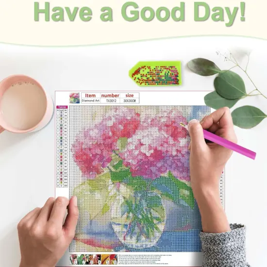 5D Diamond Painting Kits for Adults and Beginner Diamond Art Paint by Numbers for Home Wall Decoration and Gifts(12X12 inch) (Flower) {5}