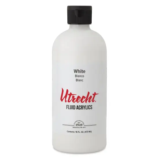 Utrecht Fluid Acrylic - Titanium White, 16 oz {1}