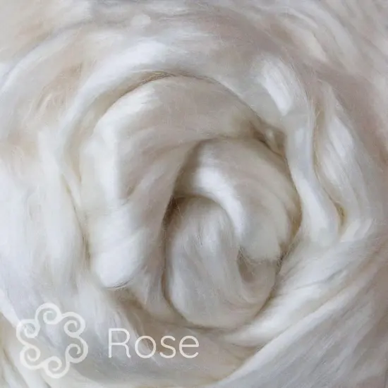 2oz Rose Fiber: Natural White Undyed Combed Top Roving. Plant Based, Eco Friendly, Vegan {2}