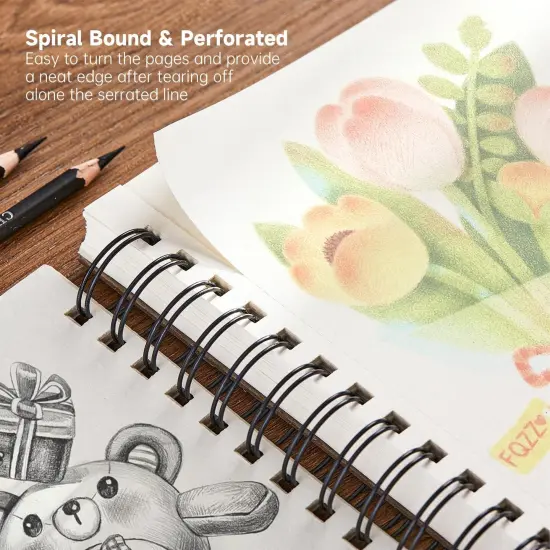 9x12&rdquo; Sketchbook, 220 Sheets Total, Pack of 2(110 Sheets Each), 68lb/100gsm Thick Paper, Spiral Bound Mixedmedia Sketch Pad, Acid-free Drawing Pad for Kids Adults Artists Sketching Drawing {4}