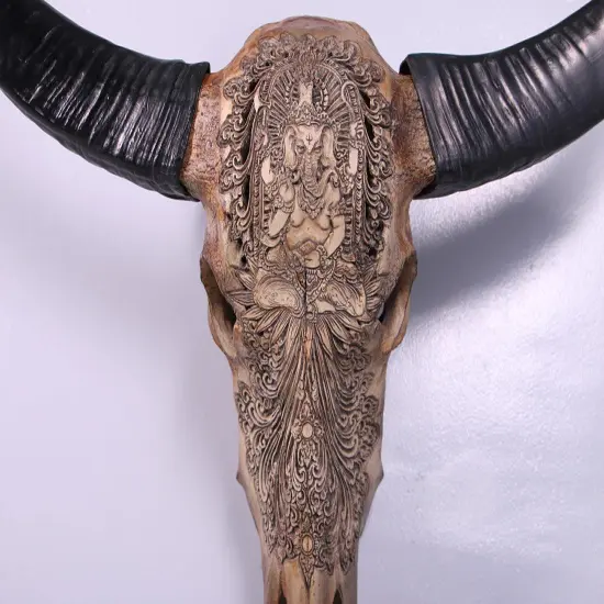Bull Skull Life Size Statue {4}