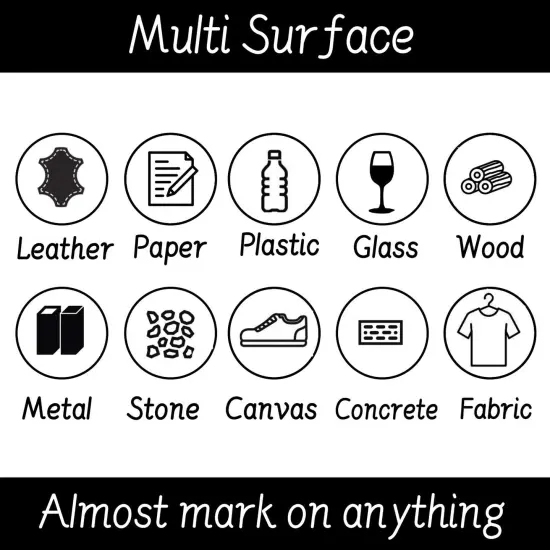 White Paint Markers Pens - Single color 6 Pack Permanent Oil Based Paint Pen, Medium Tip, Quick Dry and Waterproof Marker for Rock, Wood, Fabric, Plastic, Canvas, Glass, Mugs, Canvas, Glass {5}