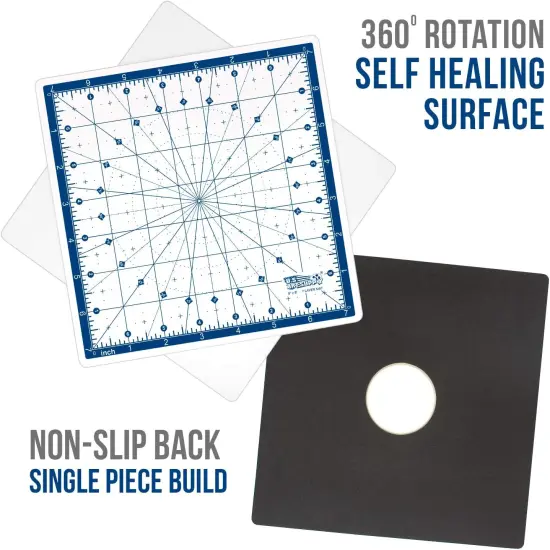 8" x 8" Rotary WHITE/BLUE High Contrast Professional Self Healing 7-Layer Durable Non-Slip Cutting Mat Great for Scrapbooking, Quilting, Sewing and all Arts & Crafts Projects {2}