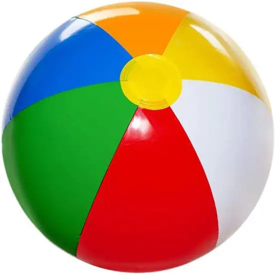 4E's Novelty 24 Pack Bulk Inflatable Beach Balls &ndash; 16"" Classic Rainbow Pool Balls for Swimming Pool {1}